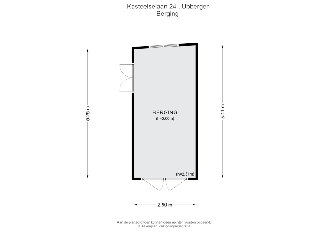 Bekijk plattegrond van Berging van Kasteelselaan 24