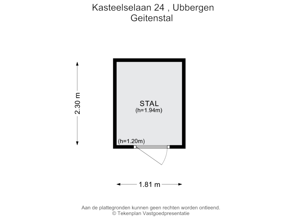 Bekijk plattegrond van Geitenstal van Kasteelselaan 24