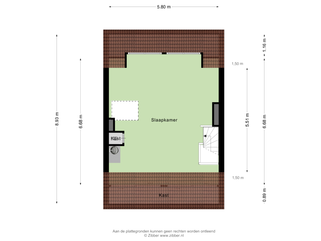 View floorplan of Tweede verdieping of Petrus Dondersstraat 27