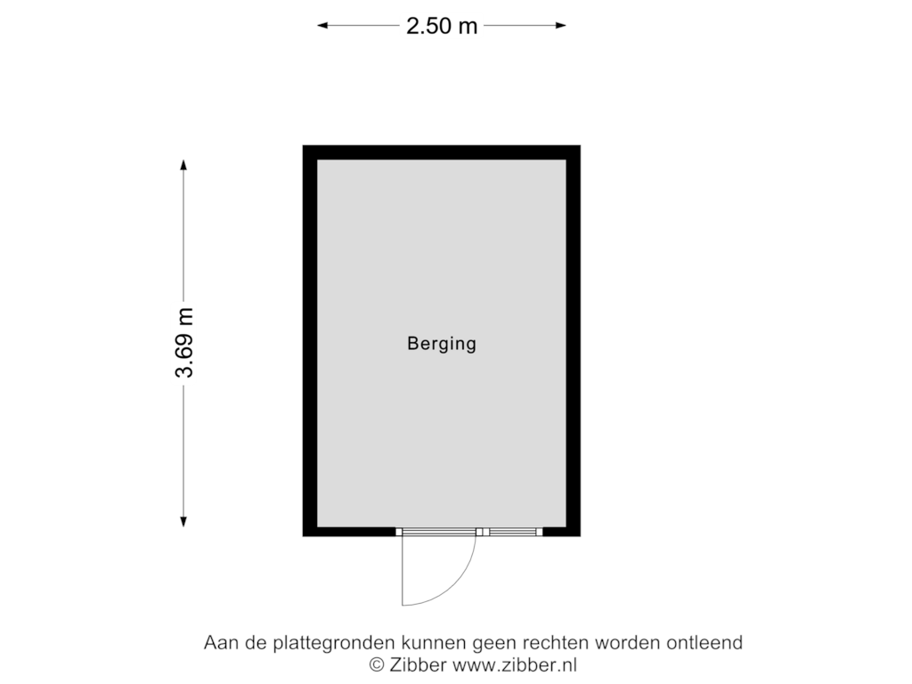 View floorplan of Berging of Petrus Dondersstraat 27