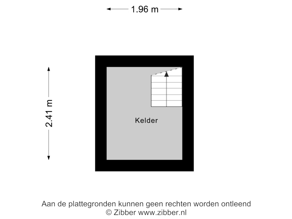 View floorplan of Kelder of Petrus Dondersstraat 27