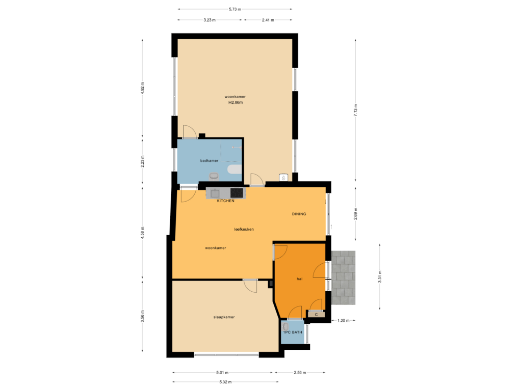 Bekijk plattegrond van Begane grond van Europa-kade 12