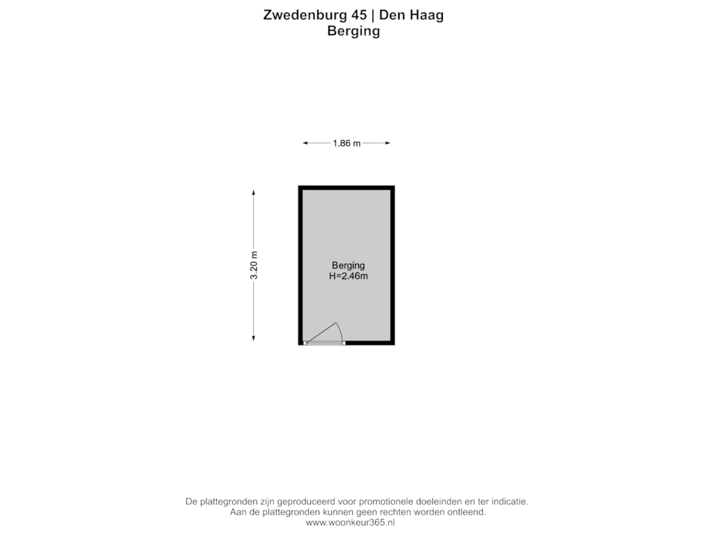 Bekijk plattegrond van Berging van Zwedenburg 45