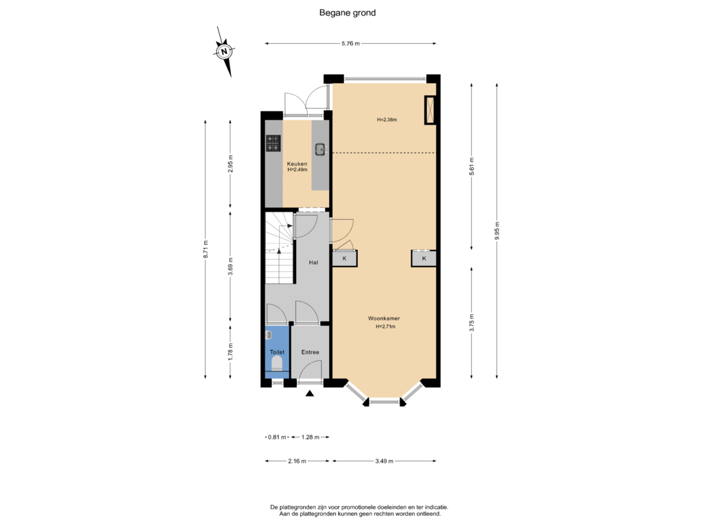 View floorplan of Begane grond of Gelderselaan 70