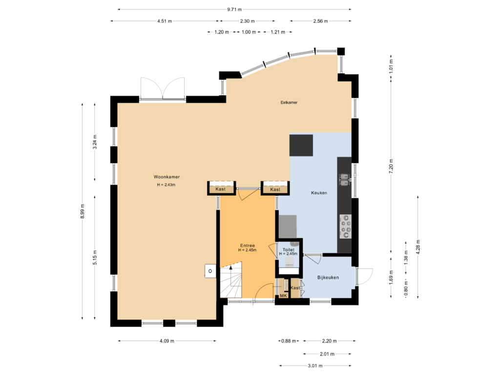 Bekijk plattegrond van Begane grond van Goutumerdyk 28