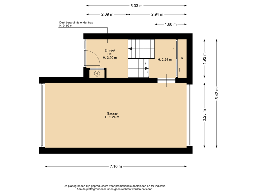 Bekijk plattegrond van BEGANE GROND van Van de Hulsthof 20