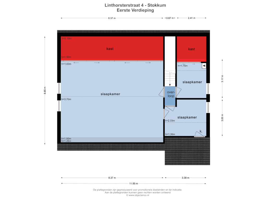 Bekijk plattegrond van Eerste Verdieping van Linthorsterstraat 4