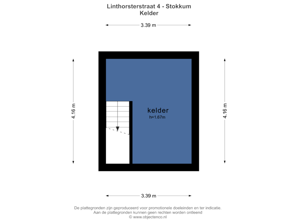 Bekijk plattegrond van Kelder van Linthorsterstraat 4