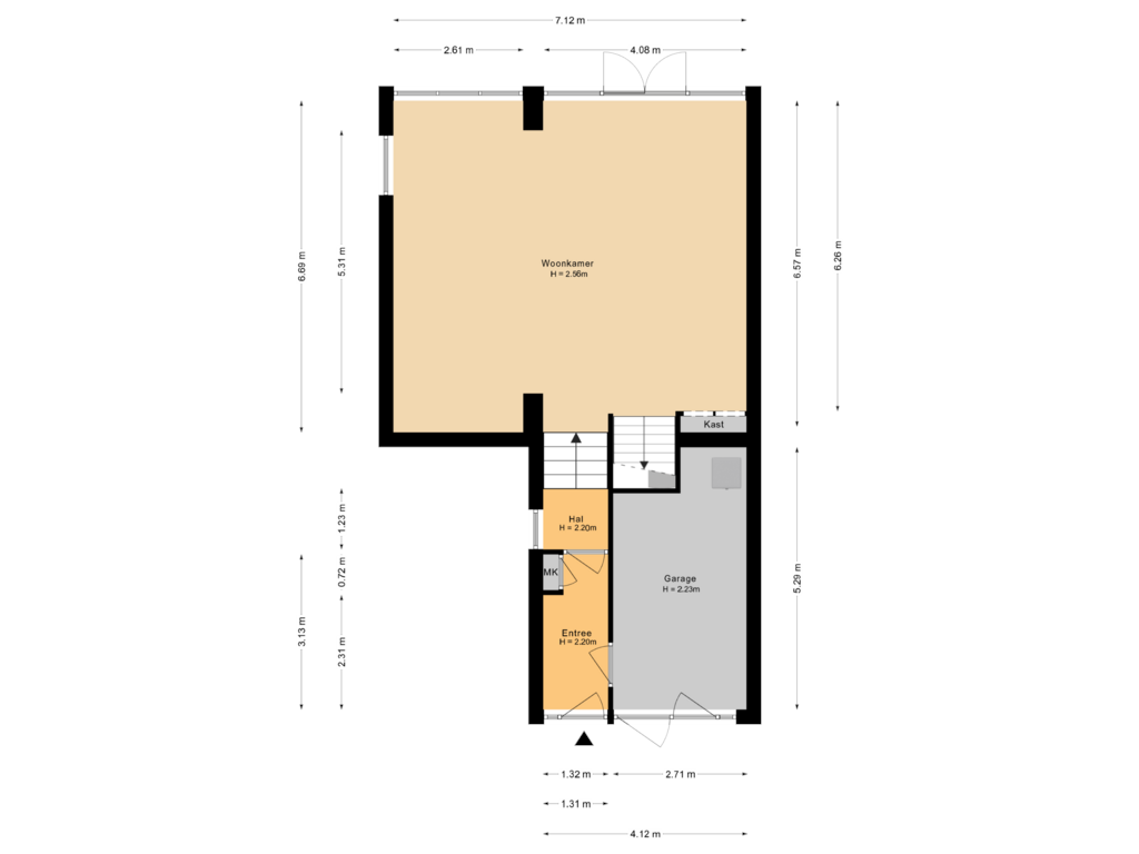 View floorplan of Begane grond of Karolingersweg 222