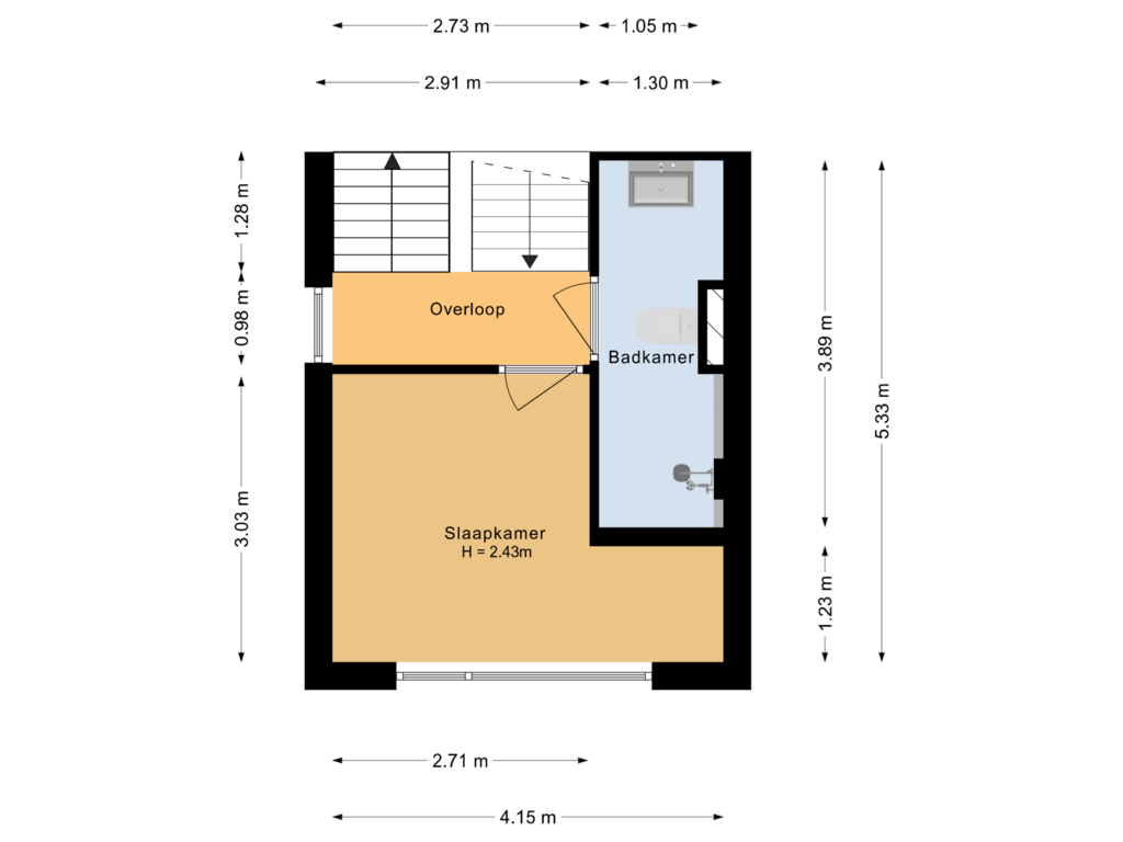 View floorplan of Tussenverdieping of Karolingersweg 222