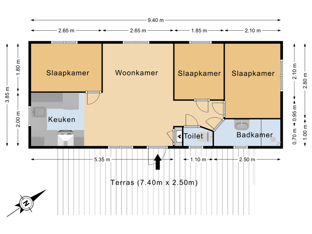 View floorplan of Begane grond of Robbengat 61