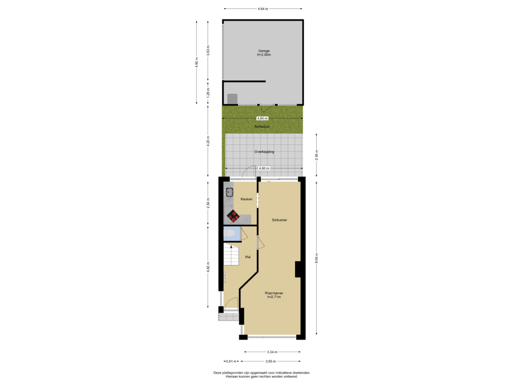 Bekijk plattegrond van Begane grond + Tuin van Kortenhoefsestraat 30