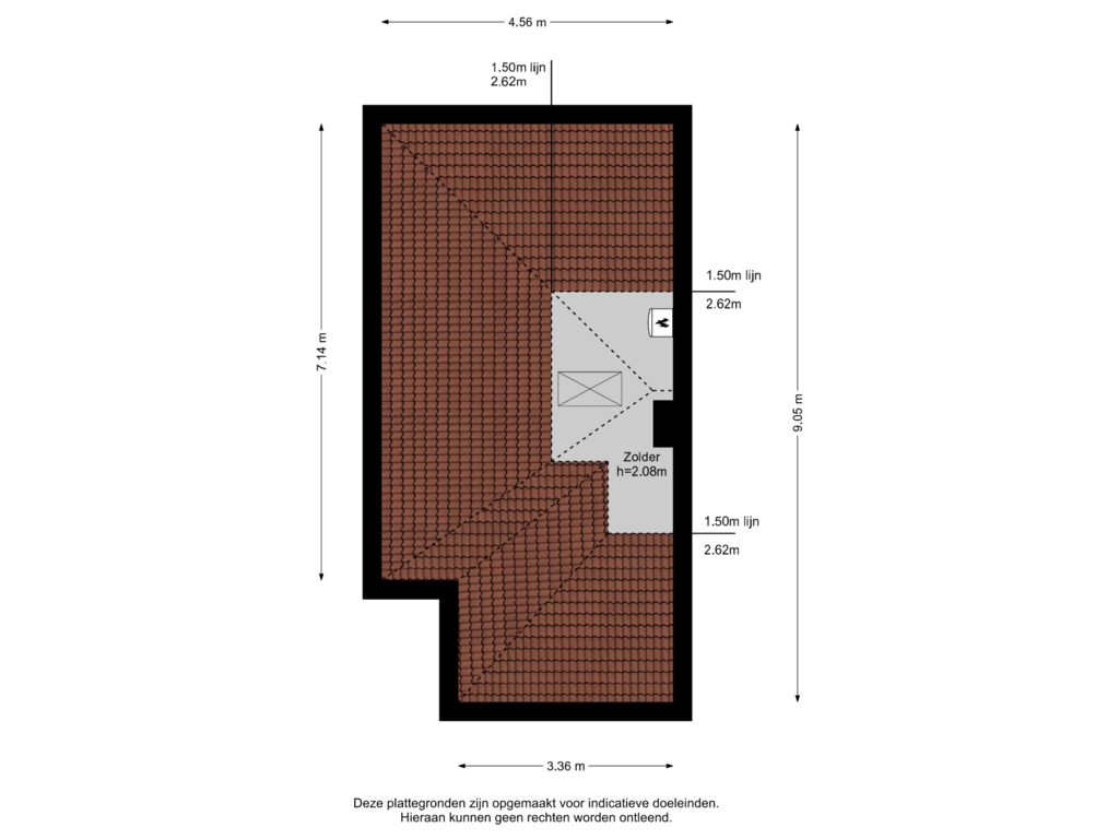 Bekijk plattegrond van Zolder van Kortenhoefsestraat 30