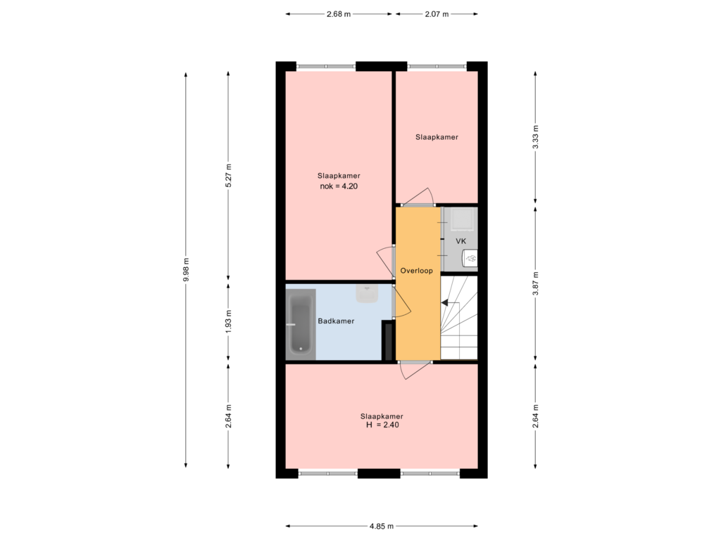 Bekijk plattegrond van eerste etage van Hertshooistraat 12