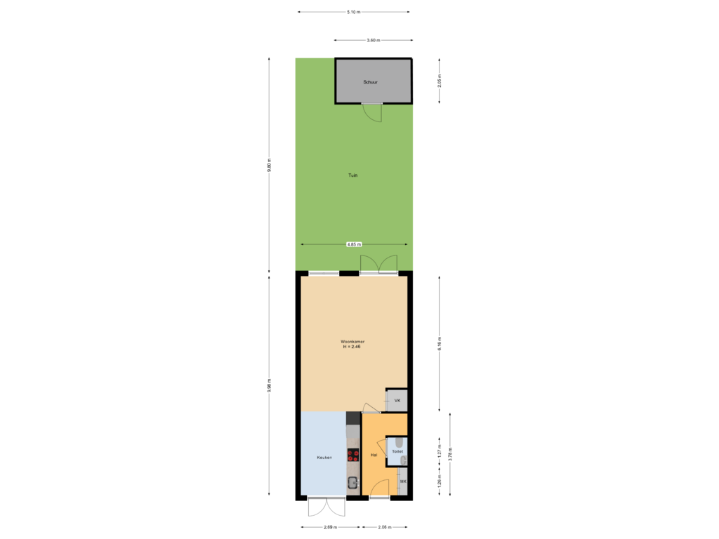 Bekijk plattegrond van perceel van Hertshooistraat 12