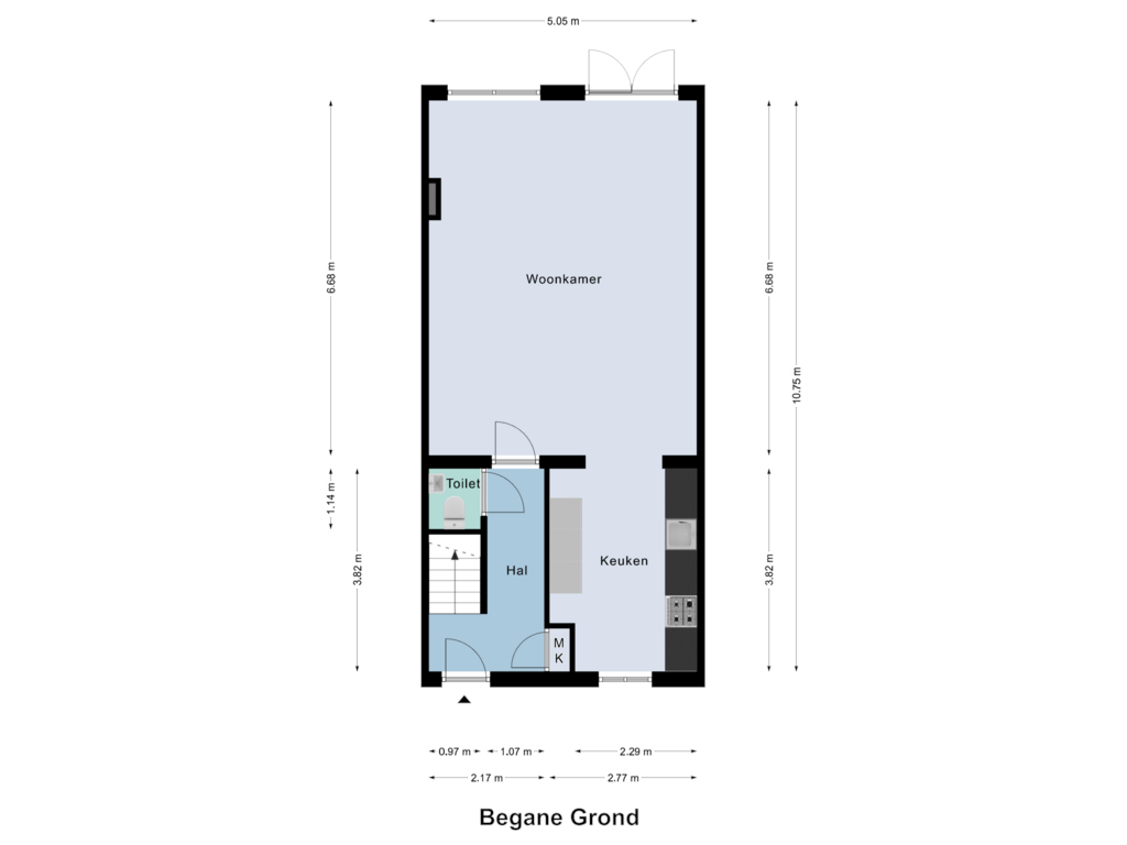 View floorplan of Begane Grond of Voorstad Sint Jacob 58