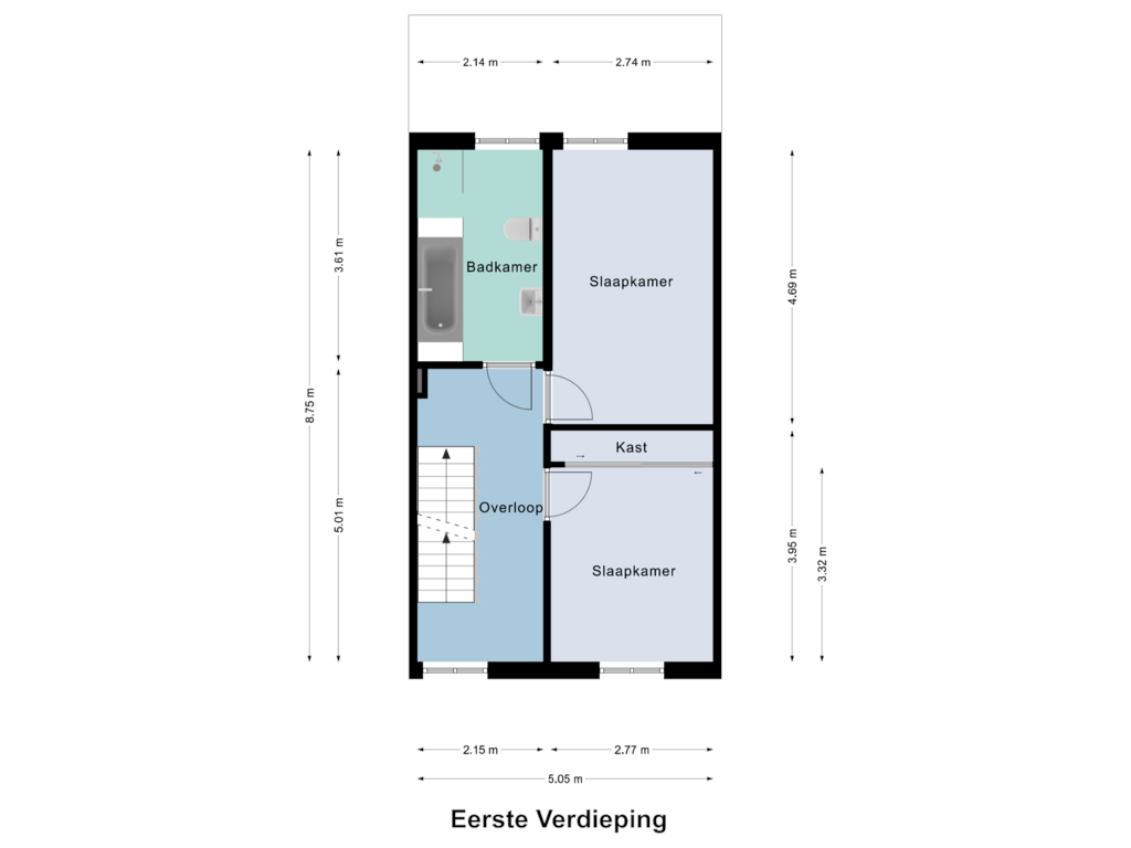 View floorplan of Eerste Verdieping of Voorstad Sint Jacob 58