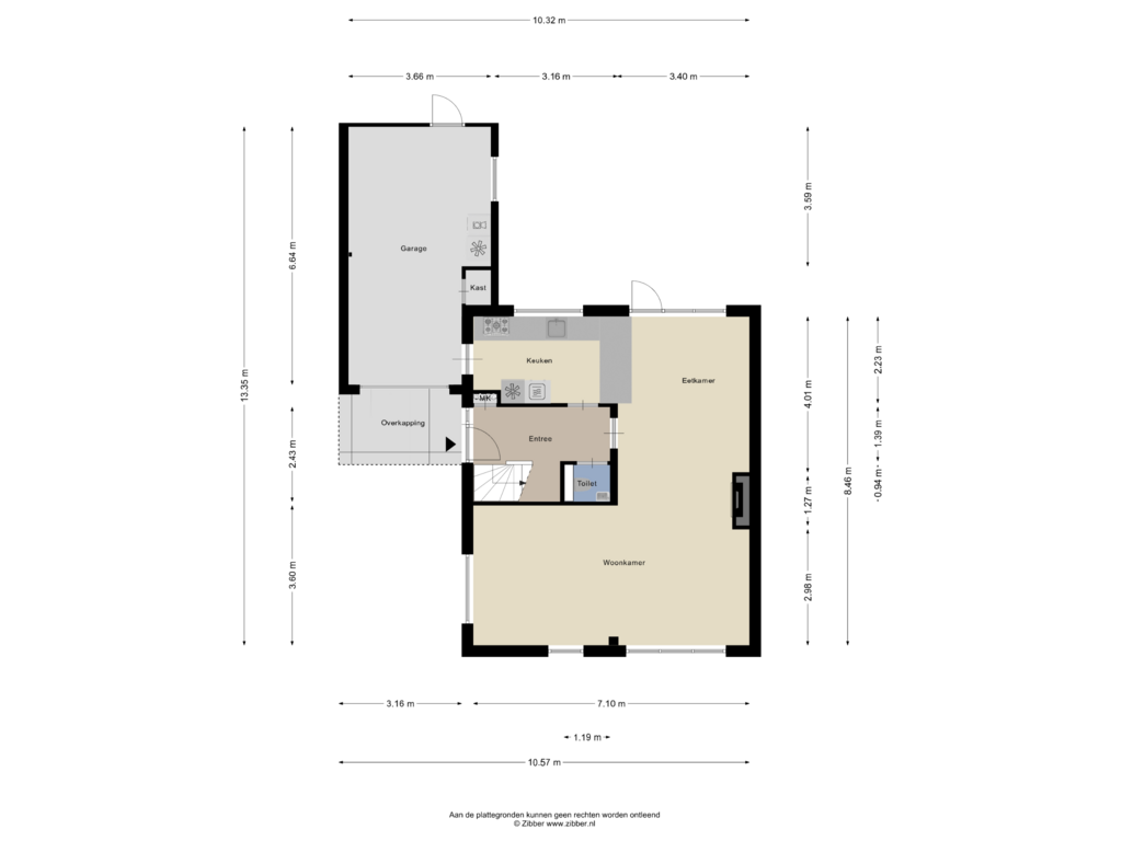 View floorplan of Begane Grond of Bilderdijkstraat 9