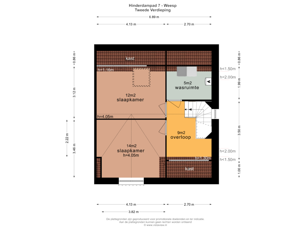 View floorplan of TWEEDE VERDIEPING of Hinderdampad 7