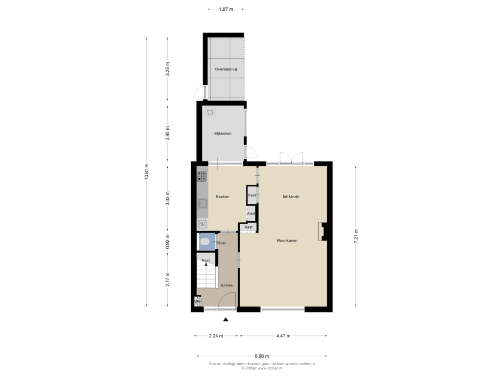 Bekijk plattegrond van Begane grond van Weverijstraat 16-B