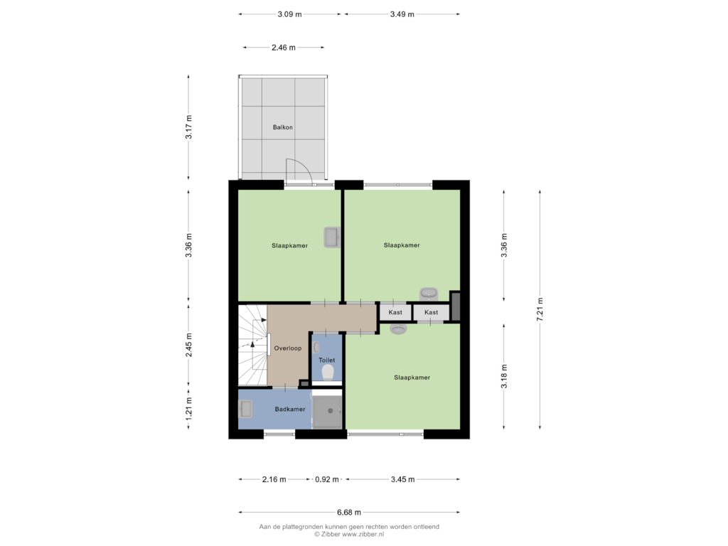 Bekijk plattegrond van Eerste verdieping van Weverijstraat 16-B