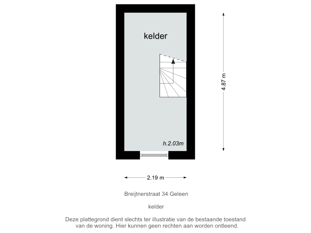 Bekijk plattegrond van kelder van Breitnerstraat 34