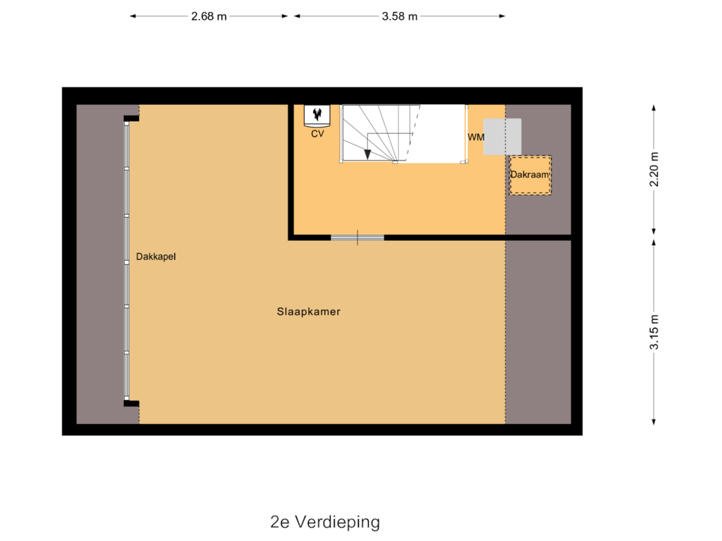 Bekijk plattegrond van 2e Verdieping van Dorsvloer 20