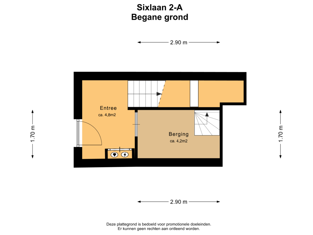 Bekijk plattegrond van Begane grond van Sixlaan 2-A