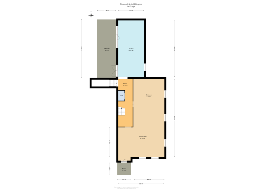 Bekijk plattegrond van 1e Etage van Sixlaan 2-A