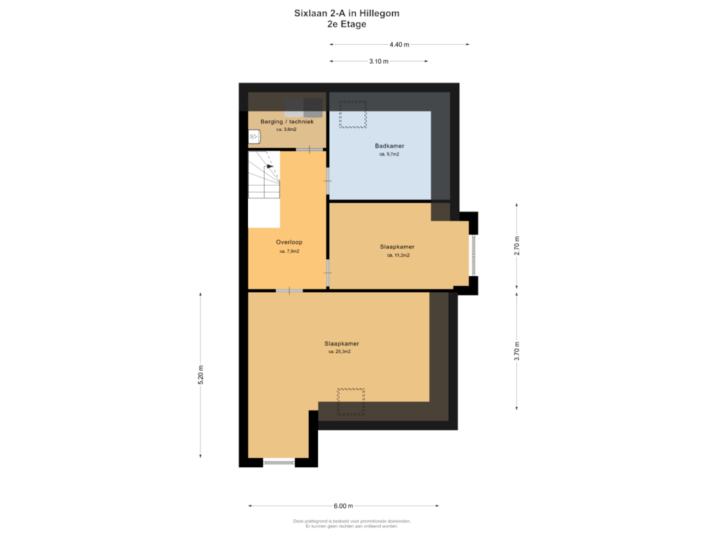 Bekijk plattegrond van 2e Etage van Sixlaan 2-A