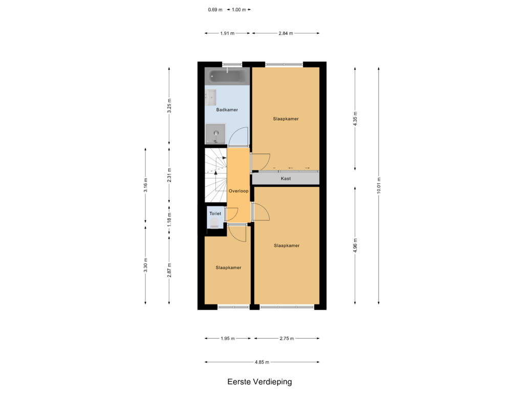 Bekijk plattegrond van Eerste Verdieping van Van Zuylen van Nijeveltstraat 248