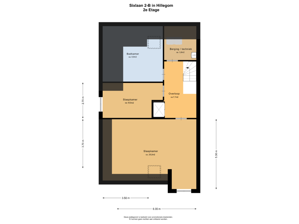 Bekijk plattegrond van 2e Etage van Sixlaan 2-B