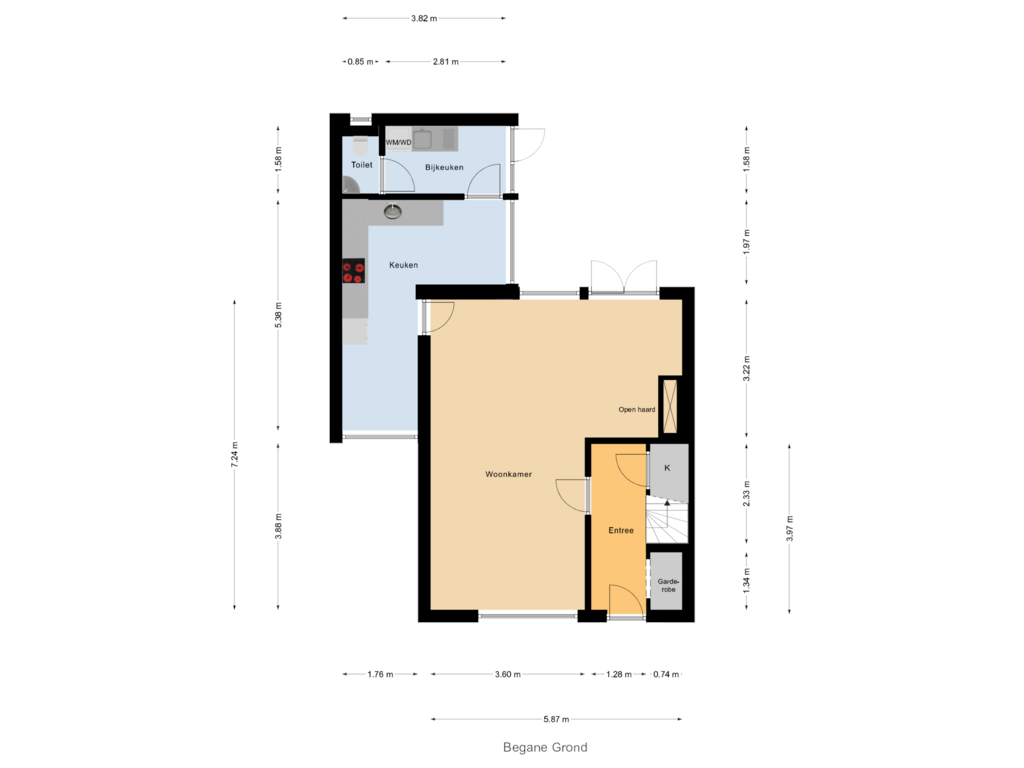 Bekijk plattegrond van Begane Grond van Wingerdstraat 32