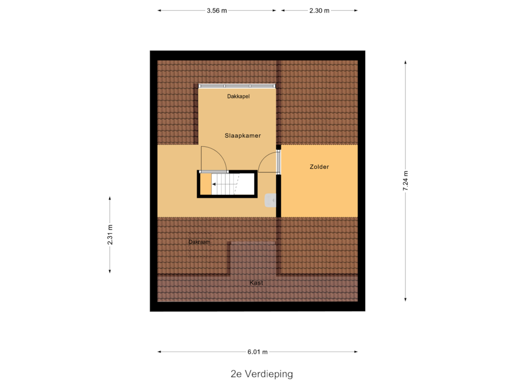 Bekijk plattegrond van 2e Verdieping van Wingerdstraat 32