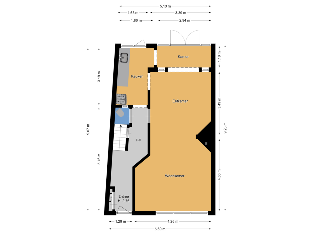 View floorplan of Begane grond of St. Vitusstraat 35