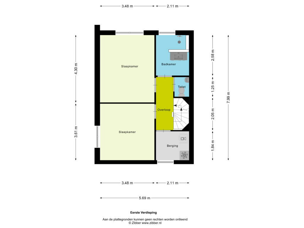 Bekijk plattegrond van Eerste Verdieping van Langstraat 29