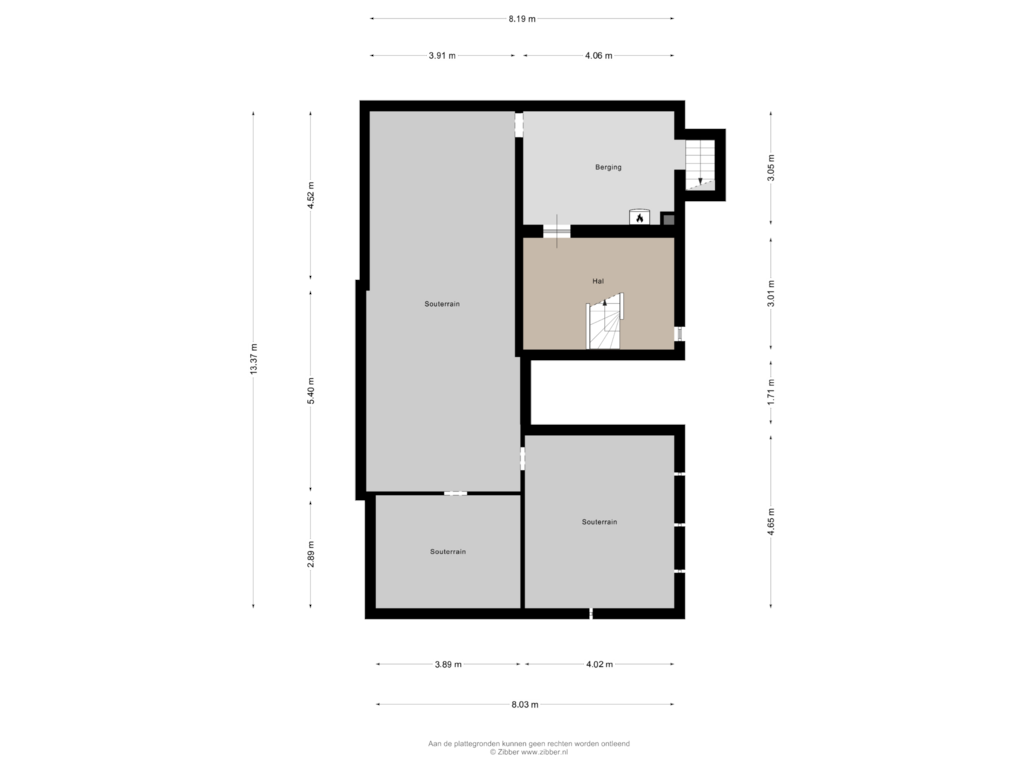 View floorplan of Souterrain of Voorstadslaan 351