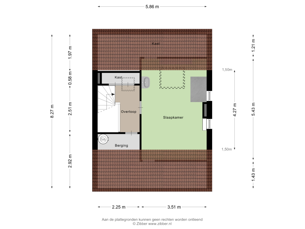 View floorplan of Tweede verdieping of Sumatrastraat 33