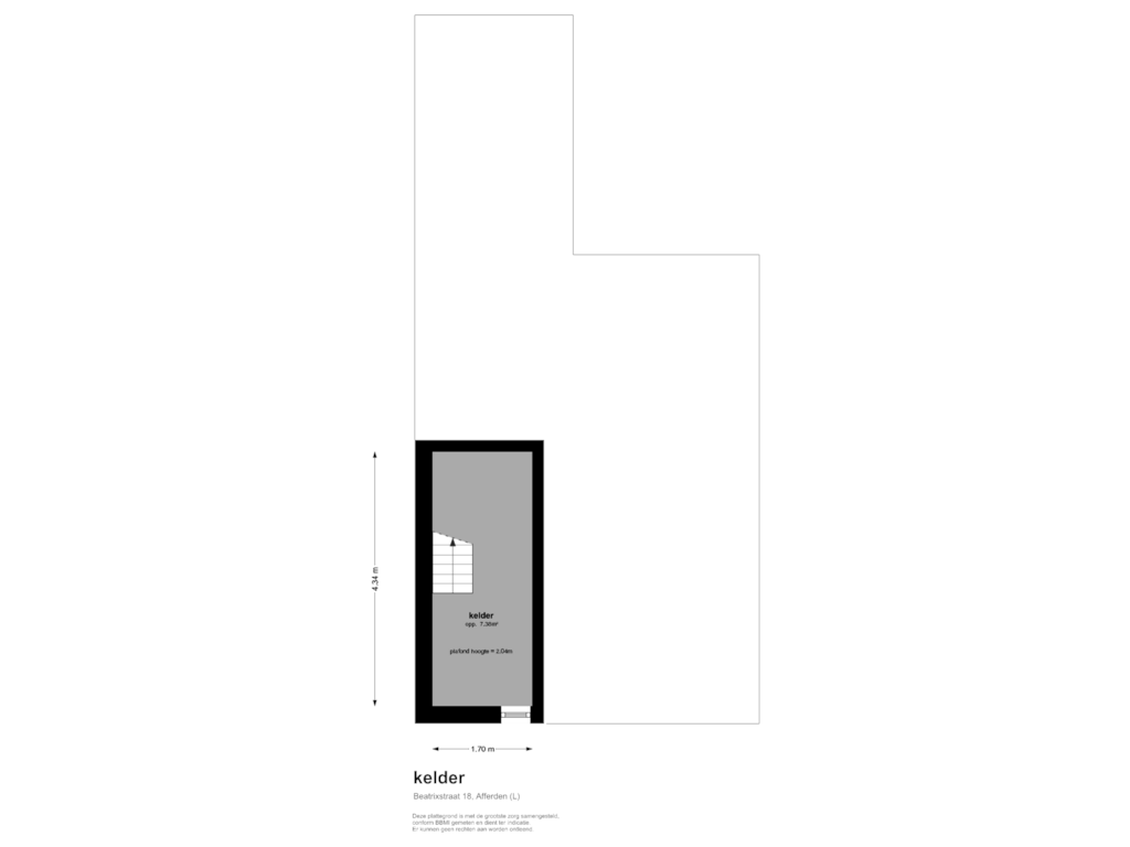 Bekijk plattegrond van kelder van Beatrixstraat 18