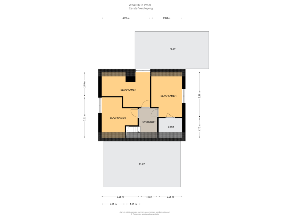 Bekijk plattegrond van Eerste Verdieping van Waal 6-B