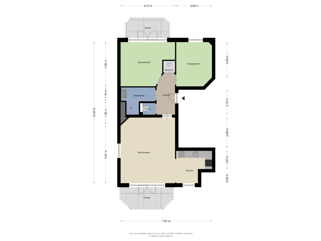 Bekijk plattegrond van Appartement van Berg en Dalseweg 130-A