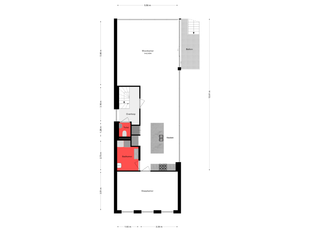 Bekijk plattegrond van 1e Verdieping van Wolkenveld 24