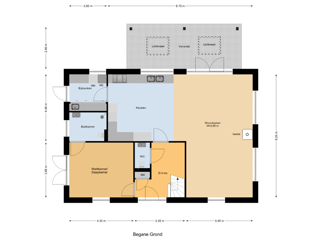 View floorplan of Begane Grond of Gravenstraat 27