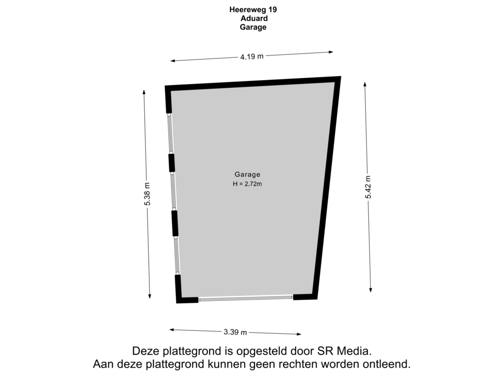 Bekijk plattegrond van Garage van Heereweg 19