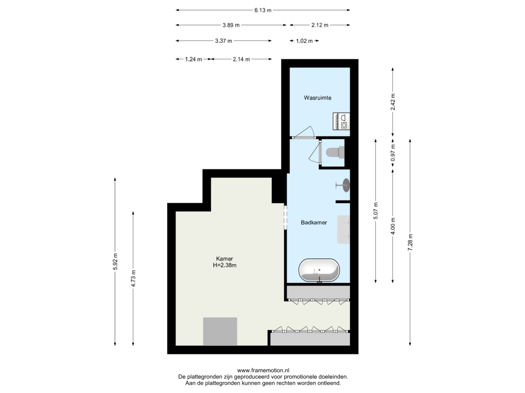 Bekijk plattegrond van Souterrain van Waterloostraat 63