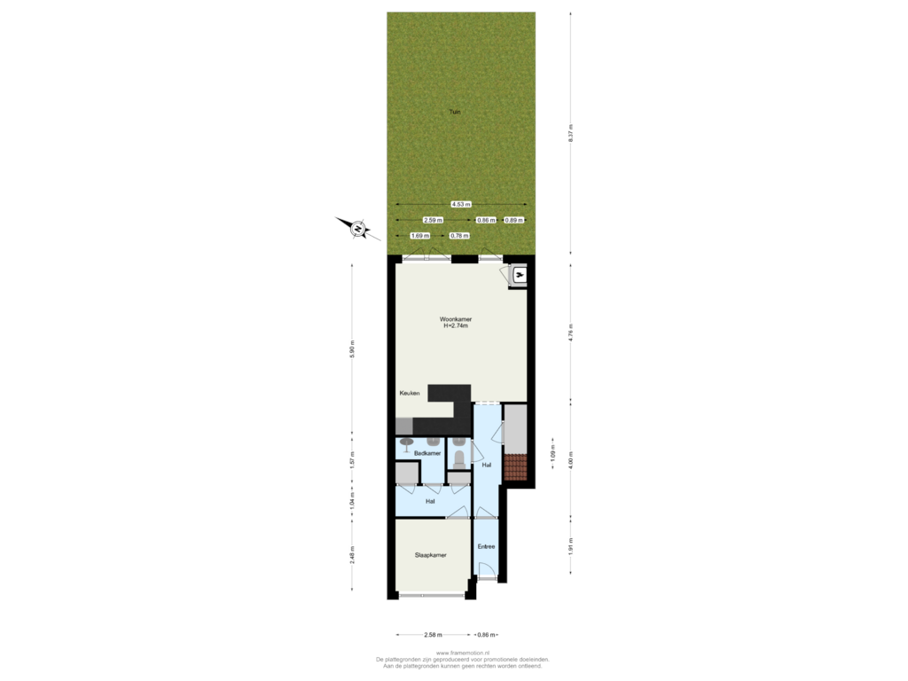 Bekijk plattegrond van Begane Grond tuin van Parallelstraat 28-B