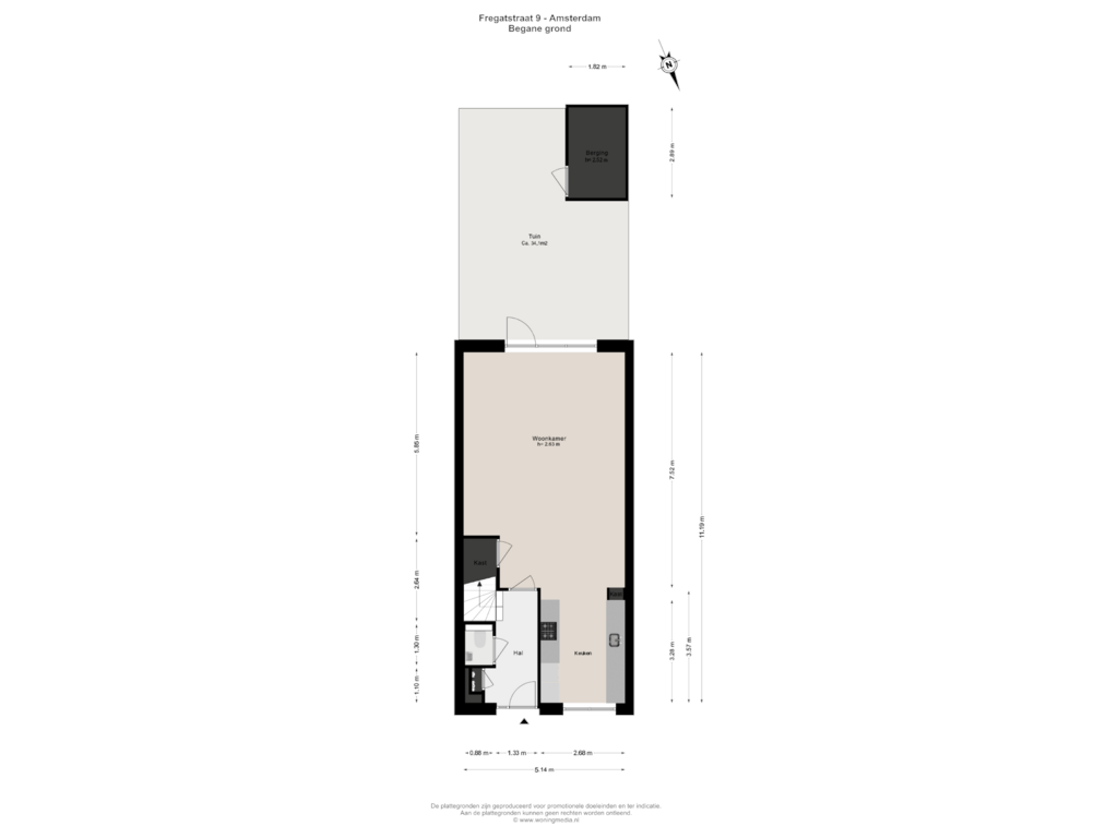 View floorplan of Begane grond of Fregatstraat 9