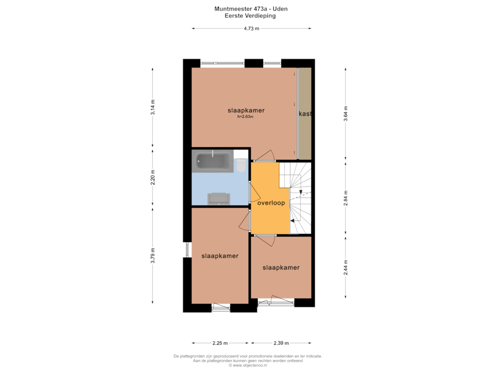 Bekijk plattegrond van Eerste Verdieping van Muntmeester 473-A