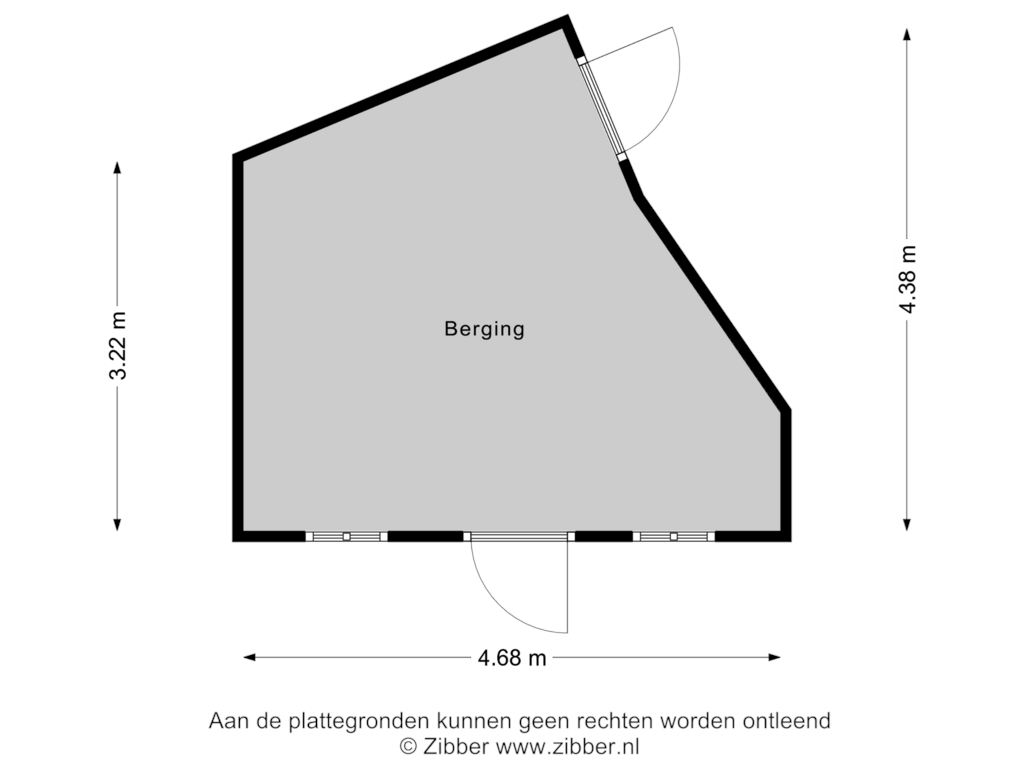 Bekijk plattegrond van Berging van Middeltje 32