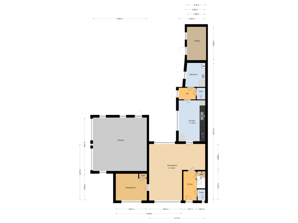 Bekijk plattegrond van Begane grond van Poelsweg 25